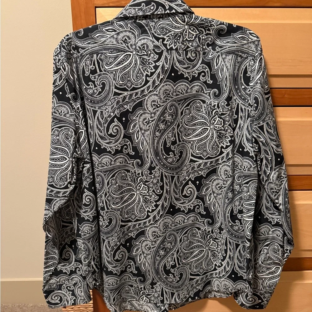 Lauren - Ralph Lauren Womens Black and White Paisley Shirt - Picture 2 of 5